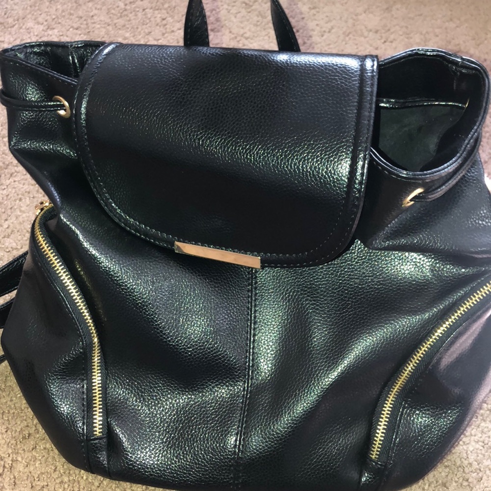 black mini backpack